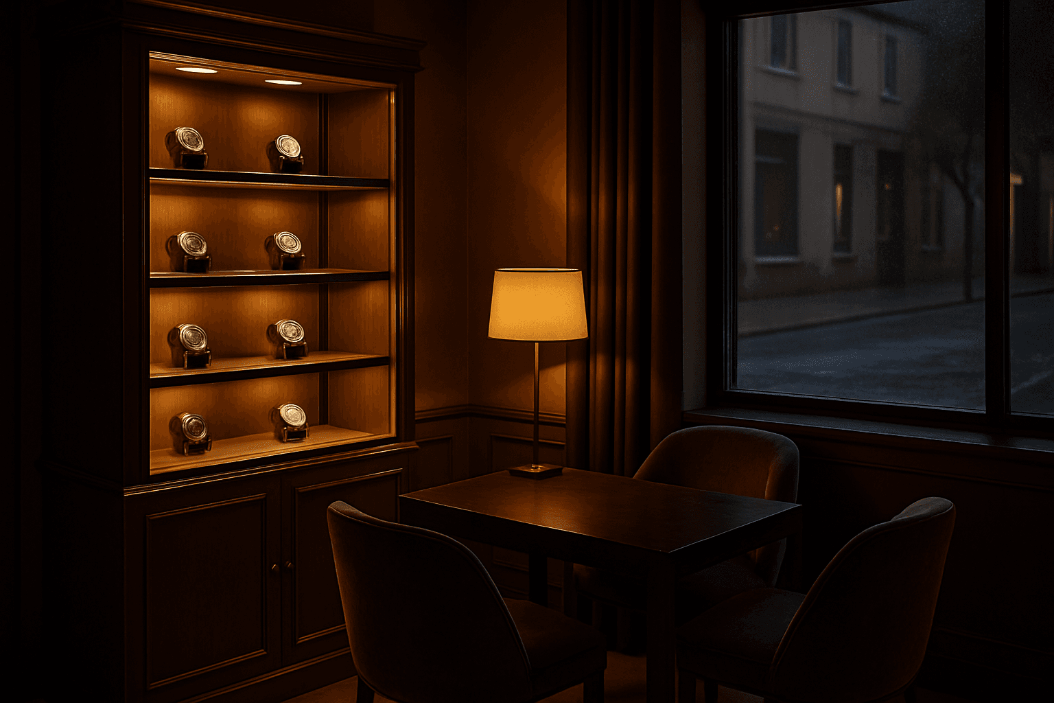 The Kalonda boutique in Geneva in the evening